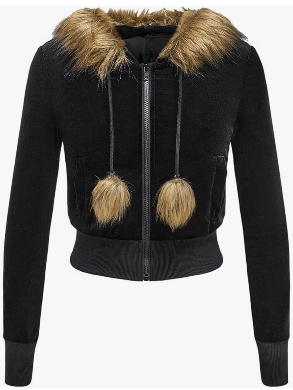 Women's Zip Up Cropped Hoodie Drawstring Long Sleeve
